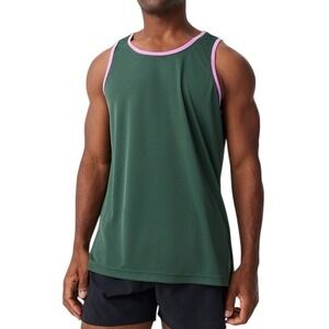 NWT Outdoor Voices XS‎ Athletic Tank Top Green Purple Trim Sleeveless Activewear